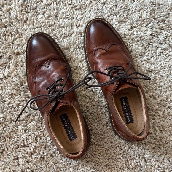 Men's Brown Leather Shoes - Picture 1 of 8